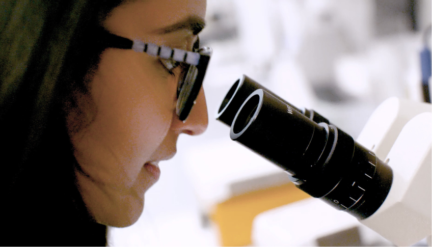 Researcher working in a lab