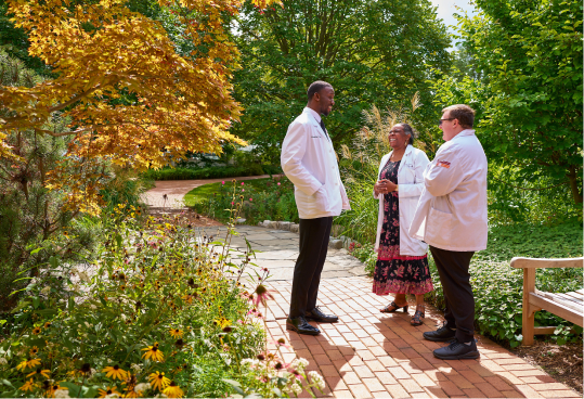 Doctors talking in a small group