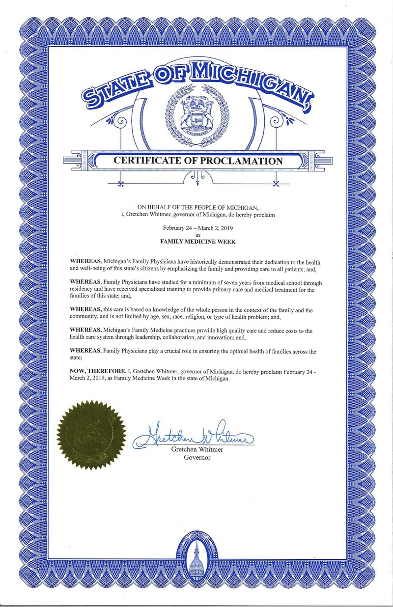 Certificate of Proclamation