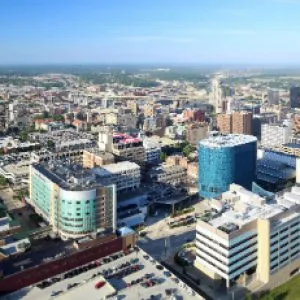 Aerial view of Corewell Health facility